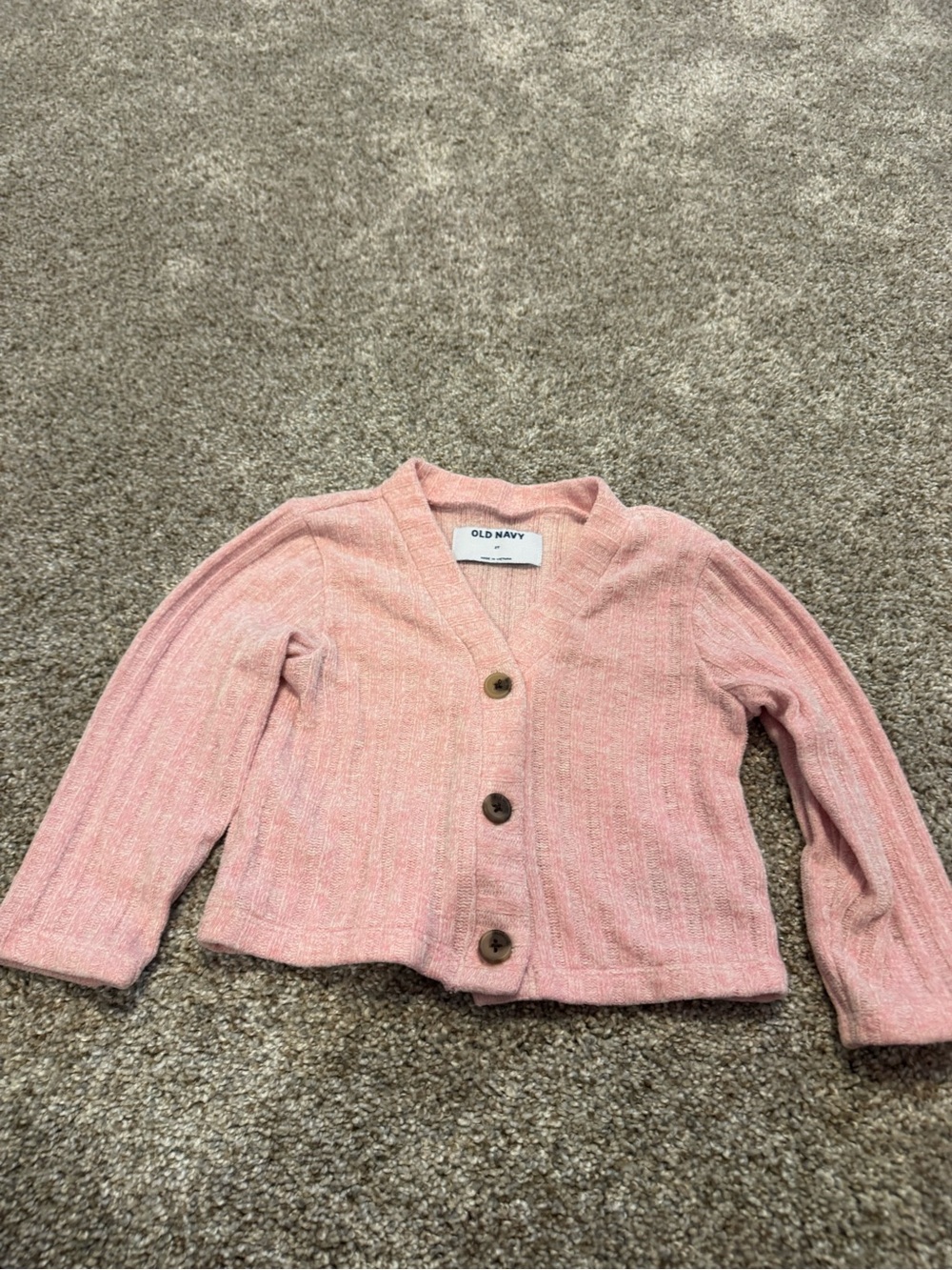 Old Navy Light Pink Girls' Button Cardigan